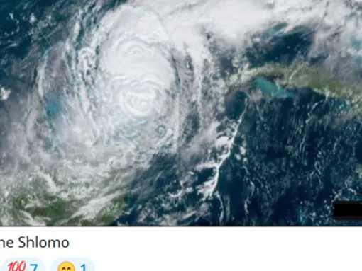 On October 8, 2024, an antisemitic Telegram channel used Generative Artificial Intelligence (GAI) to depict the Happy Merchant as Hurricane Milton.