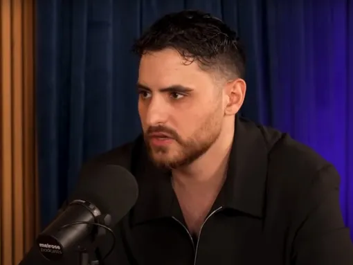 Mohammed El-Kurd speaks on a podcast in January 2025